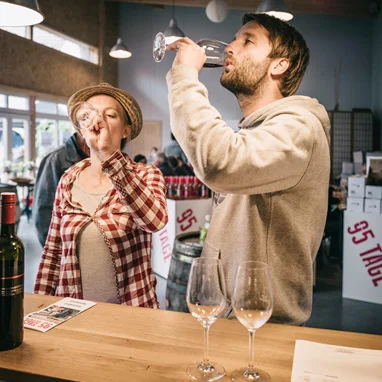 Verkosten am Hof von Weinbau Eschlböck in Hörsching